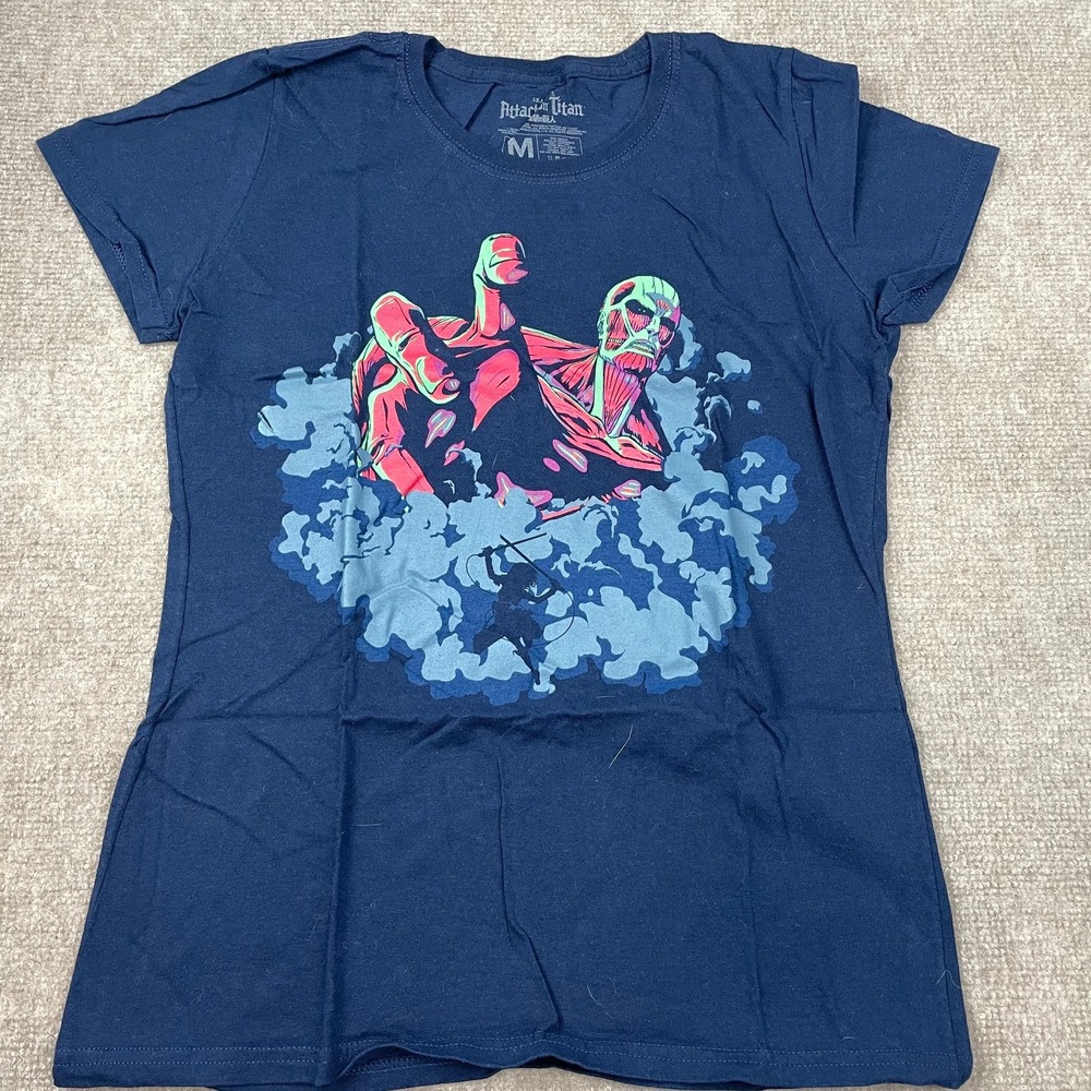 Loot Crate Attack On Titan Season 2 T-Shirt Mens Medium Navy Colossal Graphic